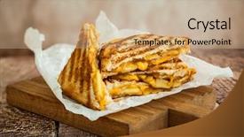  Presentation with cream cheese and fruit sandwich - Slide deck consisting of grilled cheese sandwich with caramelized background and a coral colored foreground