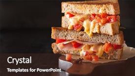  Presentation with tomato - Slide deck featuring grilled cheese sandwich with ham background and a tawny brown colored foreground