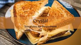  Presentation with sandwich - PPT layouts consisting of grilled cheese sandwich background and a gold colored foreground