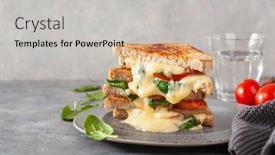  Presentation with spinach - Cool new presentation theme with grilled-cheese-spinach-and-tomato backdrop and a light gray colored foreground