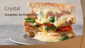  Presentation with spinach - Presentation enhanced with grilled-cheese-spinach-and-tomato background and a soft green colored foreground