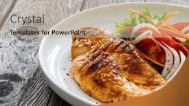  Presentation with grilled chicken - Slides enhanced with grilled-chicken-breast-and-fresh and a mint green colored foreground