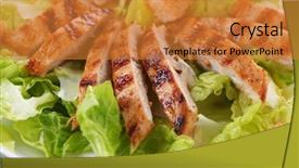  Presentation with grilled chicken - Colorful presentation theme enhanced with grilled chicken breast on white backdrop and a gold colored foreground