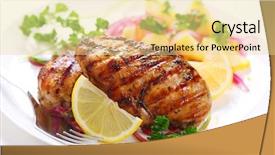  Presentation with grilled chicken - Presentation design having grilled chicken breast on white background and a blonde colored foreground