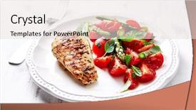  Presentation with food chicken - PPT layouts consisting of fresh basil home made background and a lemonade colored foreground