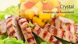  Presentation with mango - Amazing slides having grilled chicken breast with fresh backdrop and a blonde colored foreground