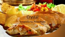  Presentation with mango - Beautiful presentation theme featuring grilled chicken breast with mango backdrop and a gold colored foreground