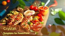  Presentation with bbq chicken - Audience pleasing PPT layouts consisting of grilled-chicken-breasts-and-different backdrop and a tawny brown colored foreground