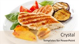  Presentation with hydroponics vegetables hydroponic vegetable - Presentation theme consisting of grilled chicken breasts and vegetables background and a yellow colored foreground