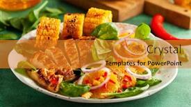  Presentation with bbq chicken - Cool new slides with grilled-chicken-breasts-cooked backdrop and a gold colored foreground