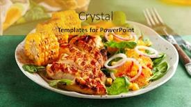  Presentation with bbq chicken - Presentation theme with grilled-chicken-breasts-cooked background and a gold colored foreground