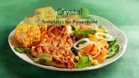 Presentation with bbq chicken - Colorful theme enhanced with grilled-chicken-breasts-cooked backdrop and a seafoam green colored foreground