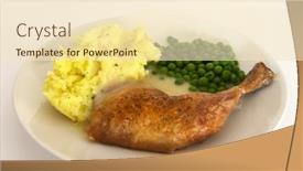  Presentation with peas - Cool new slide deck with grilled chicken dinner with parsley potatoes peas and gravy backdrop and a lemonade colored foreground