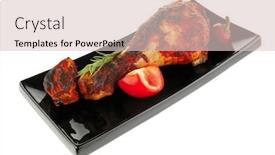  Presentation with black and white religious - Audience pleasing slide set consisting of grilled chicken drumstick on black plate over white backdrop and a lemonade colored foreground