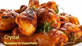  Presentation with grilled chicken - Beautiful slides featuring grilled chicken drumsticks and vegetables backdrop and a tawny brown colored foreground