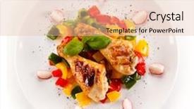  Presentation with grilled chicken - Amazing presentation theme having grilled chicken drumsticks and vegetables backdrop and a lemonade colored foreground