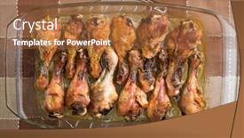  Presentation with grilled chicken - Cool new presentation theme with grilled chicken drumsticks in transparent pot backdrop and a red colored foreground