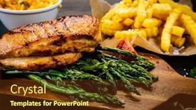  Presentation with hydroponics vegetables hydroponic vegetable - Beautiful slide set featuring grilled-chicken-fillet-and-vegetables backdrop and a tawny brown colored foreground