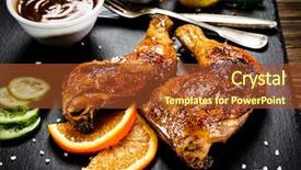  Presentation with morfology of chicken - Colorful presentation enhanced with grilled chicken legs with boiled backdrop and a  colored foreground