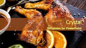  Presentation with chicken little chicks - Presentation theme enhanced with grilled chicken legs with boiled background and a  colored foreground