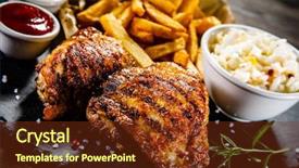  Presentation with chicken little chicks - Amazing PPT layouts having grilled chicken legs with french backdrop and a tawny brown colored foreground