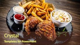  Presentation with grilled chicken - PPT theme with grilled chicken legs with french background and a  colored foreground