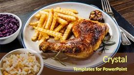  Presentation with grilled chicken - Cool new PPT layouts with grilled chicken legs with french backdrop and a tawny brown colored foreground