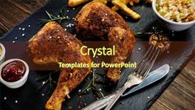  Presentation with grilled chicken - PPT layouts having grilled chicken legs with french background and a tawny brown colored foreground