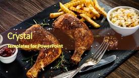  Presentation with kentucky - Slide deck having grilled chicken legs with french background and a tawny brown colored foreground