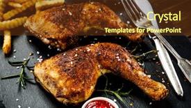  Presentation with kentucky - Theme enhanced with grilled chicken legs with french background and a tawny brown colored foreground