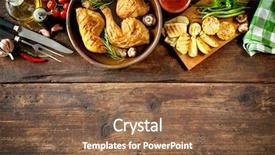  Presentation with grilled chicken - Cool new PPT theme with grilled chicken legs with vegetables backdrop and a violet colored foreground