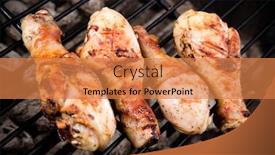  Presentation with grill - Colorful presentation enhanced with grilled chicken legs on the grill backdrop and a coral colored foreground