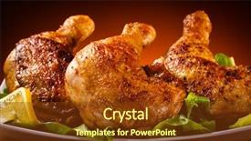  Presentation with grilled chicken - PPT layouts having grilled chicken legs background and a tawny brown colored foreground