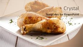  Presentation with grilled chicken - Beautiful theme featuring grilled chicken legs backdrop and a coral colored foreground
