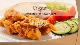  Presentation with nuggets - Slides featuring grilled chicken nuggets and vegetables background and a lemonade colored foreground