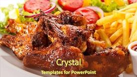  Presentation with grilled chicken - Theme featuring grilled chicken nuggets chips background and a  colored foreground