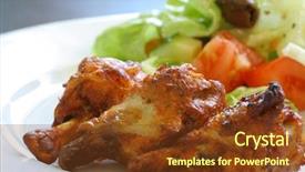  Presentation with grilled chicken - Cool new presentation with grilled chicken on a white backdrop and a tawny brown colored foreground