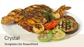  Presentation with poultry meat - Cool new presentation theme with grilled chicken on white plate backdrop and a  colored foreground