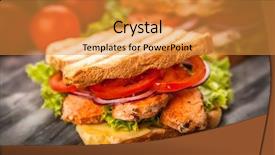  Presentation with grilled chicken - Theme with grilled chicken sandwich background and a gold colored foreground