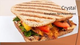  Presentation with grilled chicken - Amazing PPT layouts having indian snacks - grilled chicken sandwich backdrop and a coral colored foreground