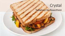  Presentation with grilled chicken - PPT theme featuring indian snacks - grilled chicken sandwich background and a lemonade colored foreground