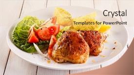  Presentation with grilled chicken - Audience pleasing PPT layouts consisting of grilled chicken thighs with boiled backdrop and a lemonade colored foreground