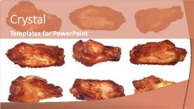  Presentation with grilled chicken - Audience pleasing PPT layouts consisting of grilled-chicken-wings-traditional-tasty backdrop and a coral colored foreground