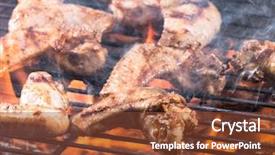  Presentation with grill - Audience pleasing slide set consisting of grilled chicken wings backdrop and a  colored foreground