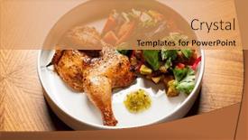  Presentation with grilled chicken - PPT layouts consisting of grilled-chicken-with-fresh-salad background and a coral colored foreground