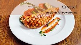  Presentation with grilled chicken - Amazing theme having grilled chicken with vegetables backdrop and a coral colored foreground