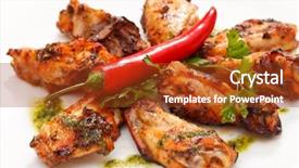  Presentation with grilled chicken - Presentation enhanced with hot pepper - grilled chicken background and a crimson colored foreground