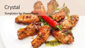  Presentation with grilled chicken - Audience pleasing presentation theme consisting of hot wings - grilled chicken backdrop and a coral colored foreground