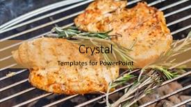  Presentation with grilled chicken - Audience pleasing PPT theme consisting of grilled chicken backdrop and a yellow colored foreground