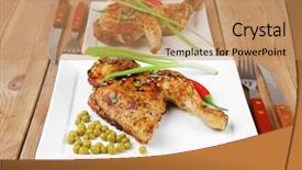  Presentation with grilled chicken - Audience pleasing slides consisting of grilled chikens grilled quarter chicken backdrop and a  colored foreground